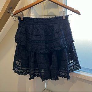 COPY - Navy LoveShackFancy mini skirt.  Size M
